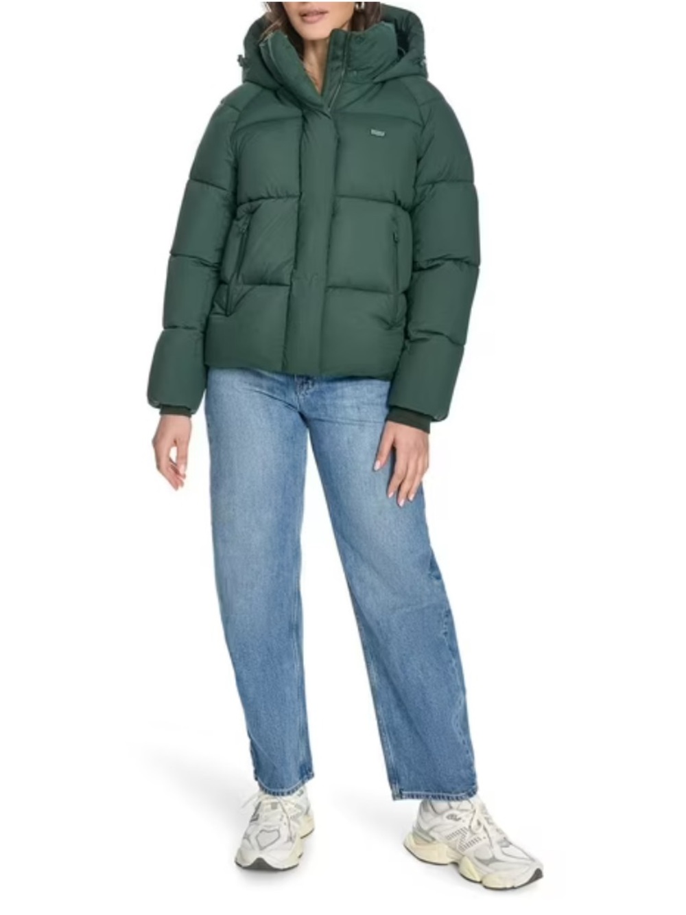 Levi's Womens Size Large Green Selma Hooded Puffer Jacket
